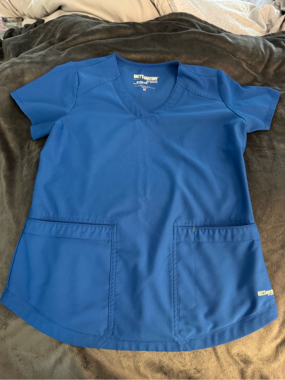 Grey's Anatomy Royal Blue V-Neck Short Sleeve Scrub Top